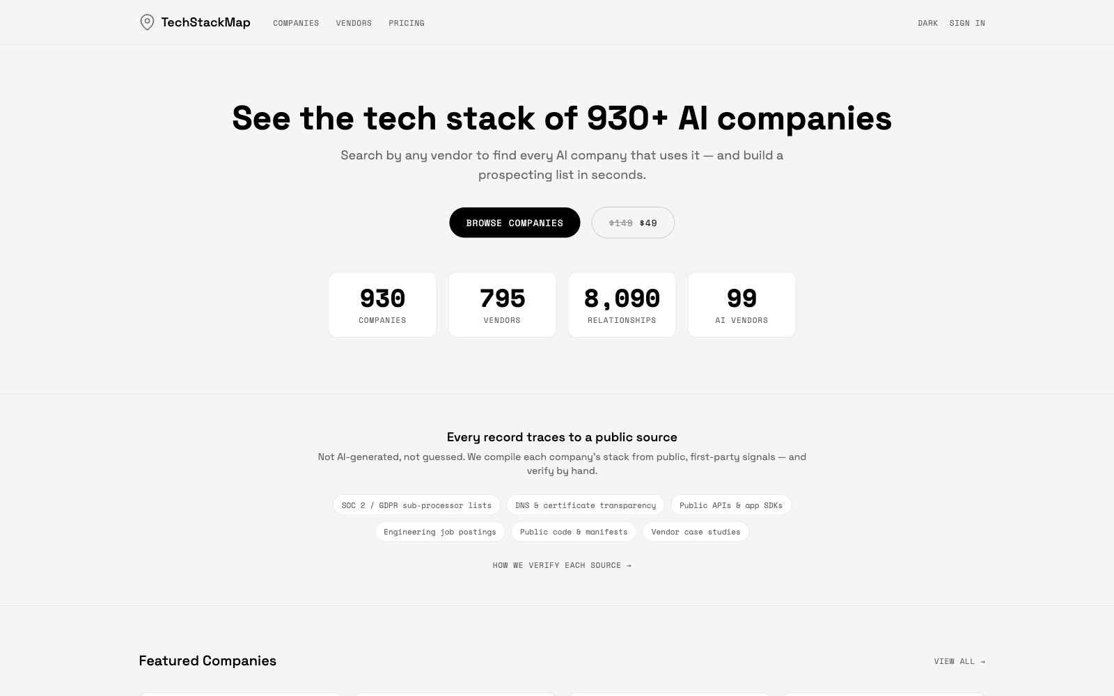 TechStackMap screenshot